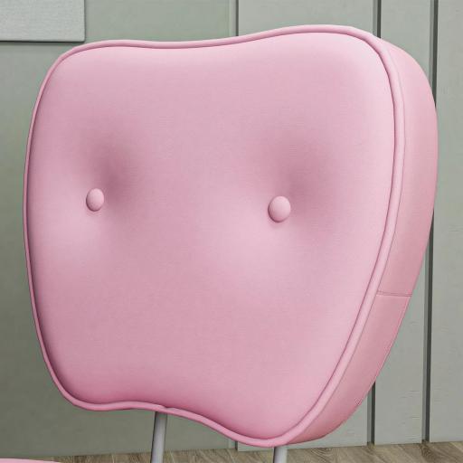 Silla de Oficina Giratoria Tapizada en PU con Altura Ajustable sin Brazos Carga 120 kg 46x59x82-92 cm Rosa [7]