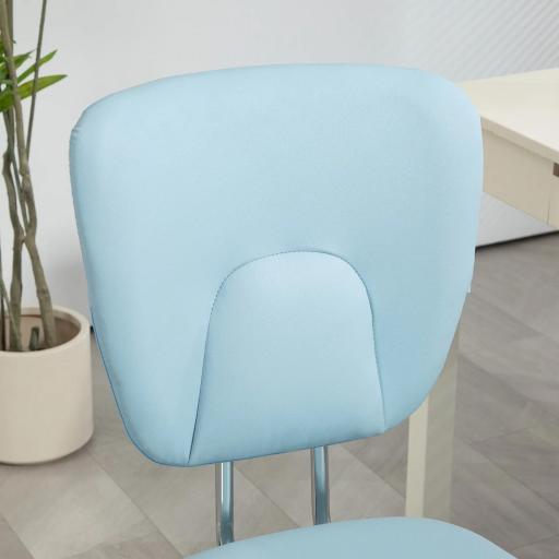 Silla de Oficina Giratoria con Altura Ajustable y Función Basculante para Escritorio Estudio 50x54x87,5-96,5 cm Azul [7]