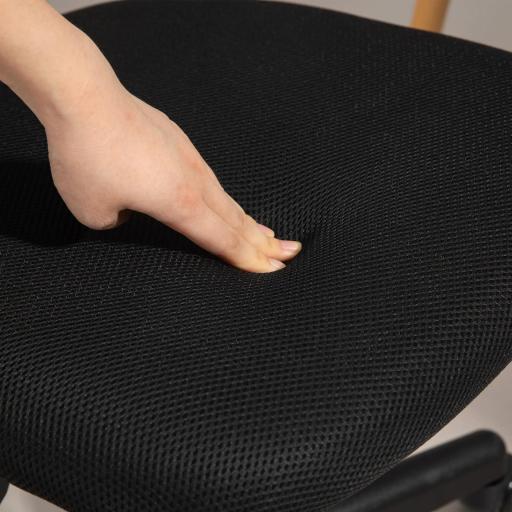 Silla de Oficina sin Brazos Silla de Escritorio Giratoria con Respaldo de Malla Transpirable Altura Ajustable Negro [7]