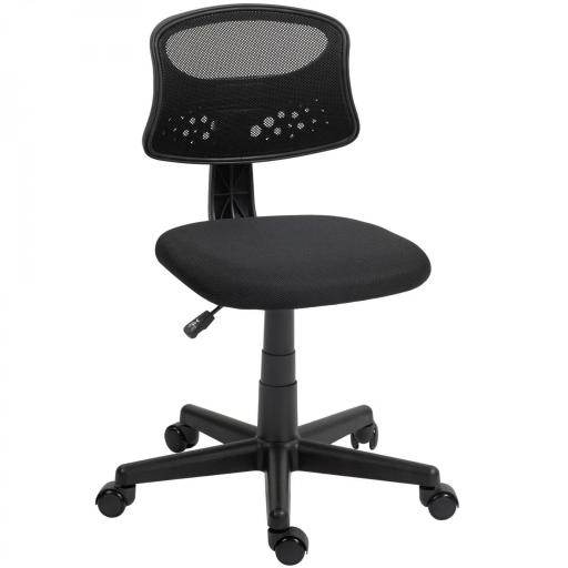 Silla de Oficina sin Brazos Silla de Escritorio Giratoria con Respaldo de Malla Transpirable Altura Ajustable Negro [9]