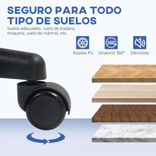 Silla de Oficina sin Brazos Silla de Escritorio Giratoria con Respaldo de Malla Transpirable Altura Ajustable Azul [5]