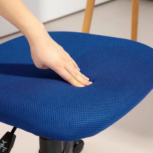 Silla de Oficina sin Brazos Silla de Escritorio Giratoria con Respaldo de Malla Transpirable Altura Ajustable Azul [7]