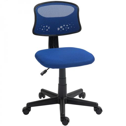 Silla de Oficina sin Brazos Silla de Escritorio Giratoria con Respaldo de Malla Transpirable Altura Ajustable Azul [9]
