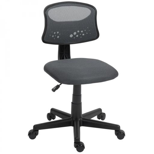 Silla de Oficina sin Brazos Silla de Escritorio Giratoria con Respaldo de Malla Transpirable Altura Ajustable Gris [9]