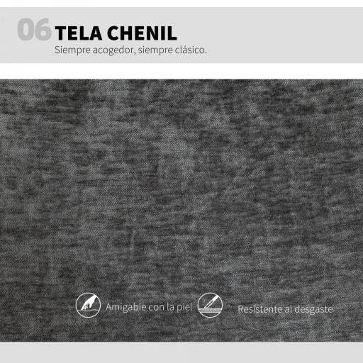 Silla de Oficina con Asiento Ancho sin Reposabrazos Ruedas Altura Ajustable Giratoria Función Basculante Gris [7]