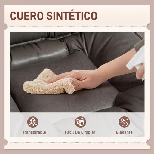 Silla de Oficina Piernas Cruzadas con Asiento Ancho Ruedas Altura Ajustable Doble Acolchado Función Basculante Gris [5]