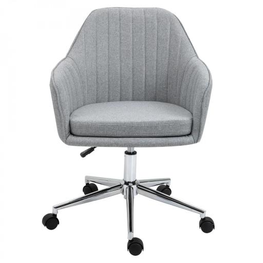 Silla de Oficina Silla Operativa con Altura Ajustable y Giratoria para Despacho Oficina 61x59x96cm Gris [5]
