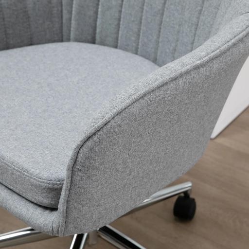 Silla de Oficina Silla Operativa con Altura Ajustable y Giratoria para Despacho Oficina 61x59x96cm Gris [7]