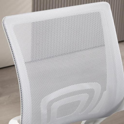 Silla de Escritorio de Malla Giratoria con Altura Ajustable Función de Basculante y Reposabrazos Carga 120 kg Gris [7]