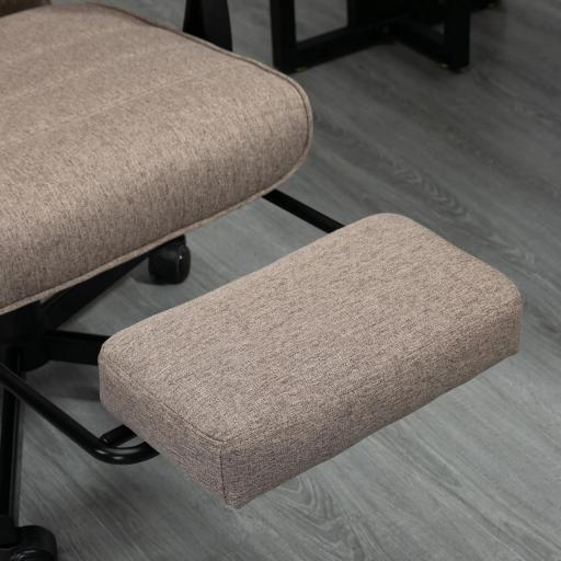 Silla de Oficina Reclinable con Altura Ajustable Reposabrazos y Reposapiés Retráctil 68x67x106-114 cm Marrón [7]