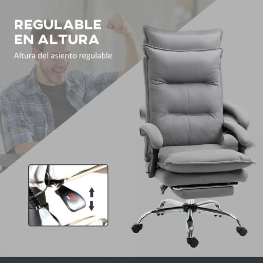 Silla de Masaje Reclinable con 6 Puntos de Masaje y 5 Modos con Función de Calefacción Ajustable 66x74x114-121,5 cm Gris [6]