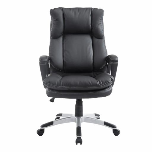 Silla Ejecutiva de Escritorio Silla de Despacho con Ruedas y Reposabrazos Altura Ajustable 66x71x110-120,5 cm Negro [7]