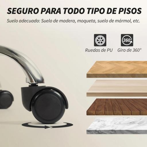 Silla de Escritorio con Reposapiés Respaldo Reclinable Alto Acolchado Grueso Tapizada en Cuero Sintético Ruedas Verde [5]