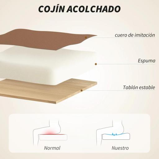 Silla de Escritorio con Reposapiés Respaldo Reclinable Acolchado Grueso Tapizada en Cuero Sintético Marrón [4]