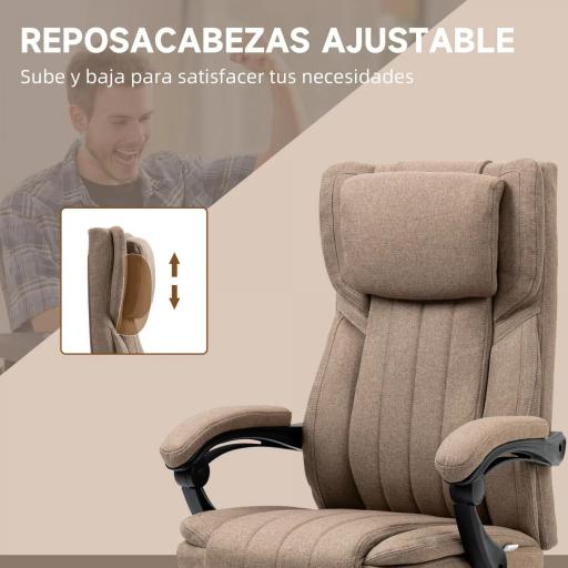 Silla de Oficina Reclinable y Giratoria con 6 Puntos de Masaje Vibratorio con Mando de Control 65x61x108-118 cm Marrón [6]