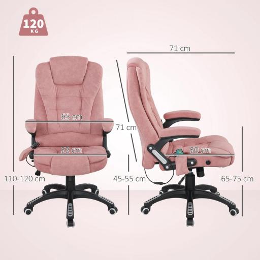 Silla Oficina con Masaje de 6 Puntos con Función Basculante con Calefacción Altura Ajustable [1]
