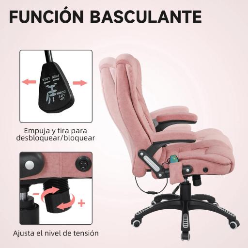 Silla Oficina con Masaje de 6 Puntos con Función Basculante con Calefacción Altura Ajustable [2]