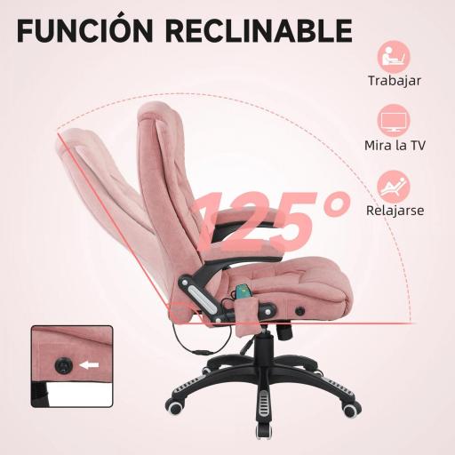 Silla Oficina con Masaje de 6 Puntos con Función Basculante con Calefacción Altura Ajustable [4]