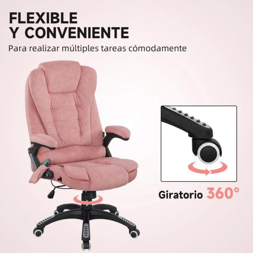 Silla Oficina con Masaje de 6 Puntos con Función Basculante con Calefacción Altura Ajustable [5]