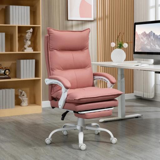 Silla de Masaje Reclinable con 6 Puntos de Masaje y 5 Modos con Función de Calefacción Ajustable 66x74x114-121,5 cm Rosa