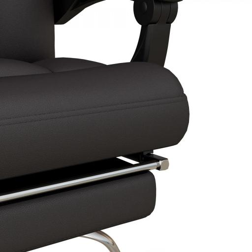 Silla de Oficina con 6 Puntos de Masaje Silla de Escritorio Reclinable de PU con Control Remoto 63x57x118-126 cm Marrón [7]