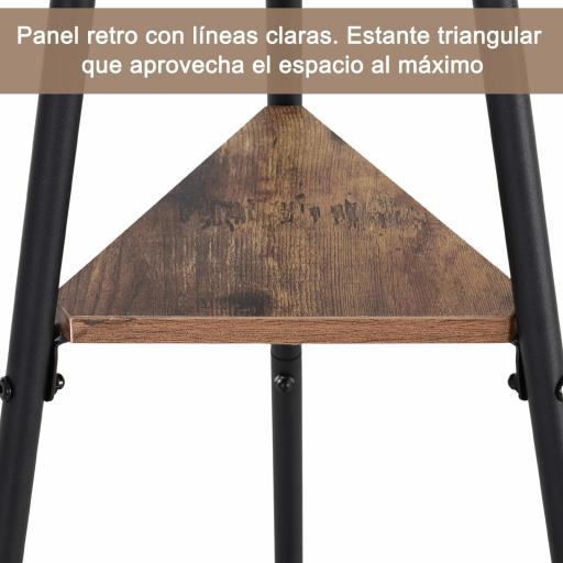 Perchero de Pie Metálico Perchero en Forma de Árbol Dormitorio Oficina para Colgar Ropa Bolsas Sombrero 6 Ganchos con 2 Estantes 32.5x45.5x182cm [2]