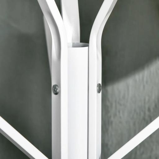 Perchero de Pie Forma de Árbol Perchero para Ropa de Metal con 9 Ganchos y Estante Perchero Vintage 45x45x180 cm Blanco [6]