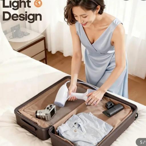 Vaporizador de ropa de mano modelo 2025 | Tanque de agua grande de 260 ml, vapor de alta temperatura de 110 °C, eliminación del 99% de bacterias y ácaros del polvo, combina la planchado y el vaporizado colgando, regalo perfecto para Navidad y Halloween [2]