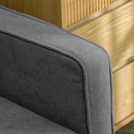 Sofá de 3 Plazas Acolchado con 3 Cojines y Reposabrazos Espacio de Almacenaje Estilo Moderno para Salón Dormitorio 166,5x62x82 cm Gris [6]