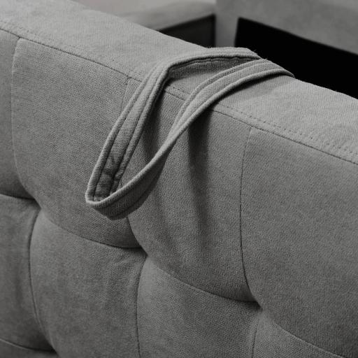 Sofá de 3 Plazas Acolchado con 3 Cojines y Reposabrazos Espacio de Almacenaje Estilo Moderno para Salón Dormitorio 166,5x62x82 cm Gris [7]