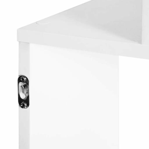 Estantería para Libros Moderna Librería con 6 Estantes para Comedor Salón Estudio 80x23x192 cm Blanco [7]