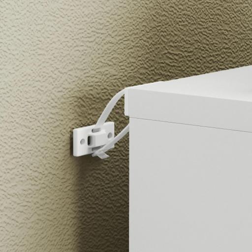 Estantería con 2 Ajustables y Sistema Antivuelco para Oficina Salón o Dormitorio 60x24x80 cm Blanco [7]