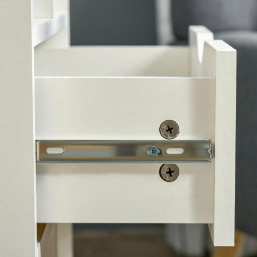 Estantería para Libros con 1 Cajón y Patas de Madera 6 Compartimentos Abiertos de Almacenaje 50x29,5x120 cm Blanco [7]