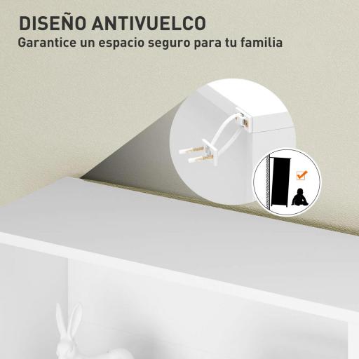 Estantería con 2 Ajustables y Sistema Antivuelco para Oficina Salón o Dormitorio 60x24x115,5 cm Blanco [4]