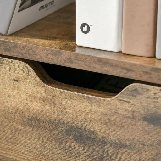 Estantería de Estilo Industrial con Armario y 2 Cajones para Libros y Almacenaje 58x24x122 cm Marrón Rústico [6]