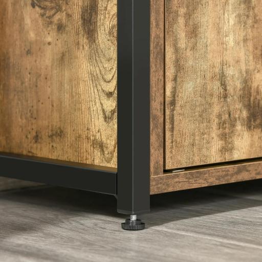 Estantería de Estilo Industrial con Armario y 2 Cajones para Libros y Almacenaje 58x24x122 cm Marrón Rústico [7]