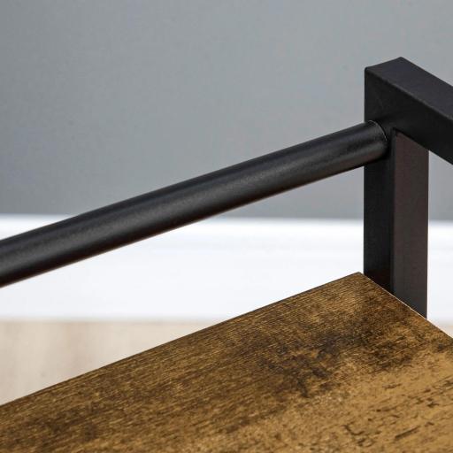 Carro de Almacenamiento con 3 Estantes Soporte de Impresora para Oficina Estudio 50x35x100,5 cm Marrón Rústico [7]