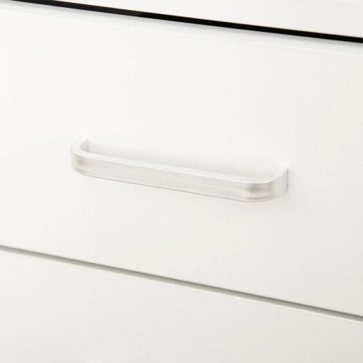 Cajonera de Oficina Mueble Auxiliar para Archivos con 4 Cajones Encimera Superior de Almacenaje 4 Ruedas y 2 Frenos para Estudio Despacho 40x36x65 cm Blanco [6]