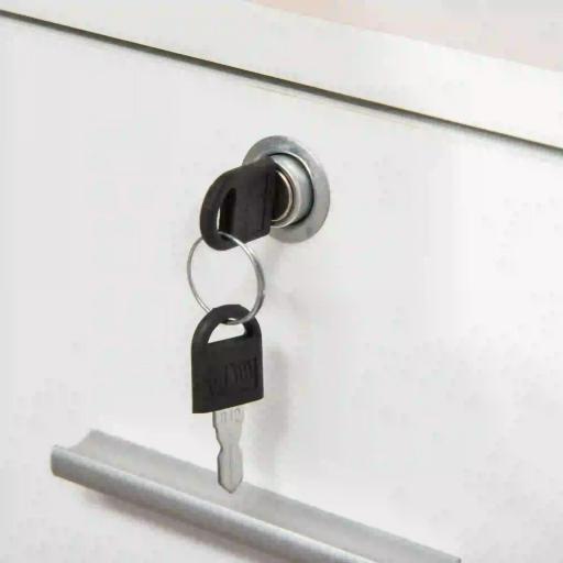 Mueble Auxiliar de Oficina Mueble Archivador con Ruedas Estantes y Cajones Armario Multiusos con Gran Almacenaje 100x35x65 cm Blanco [5]