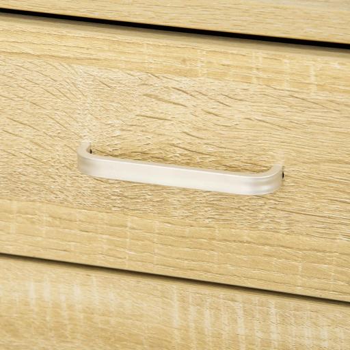 Cajonera de Oficina Mueble Auxiliar para Archivos con 4 Cajones Encimera Superior de Almacenaje 4 Ruedas y 2 Frenos para Estudio Despacho 40x36x65 cm Natural [4]