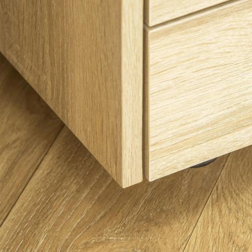 Cajonera de Oficina Mueble Auxiliar para Archivos con 4 Cajones Encimera Superior de Almacenaje 4 Ruedas y 2 Frenos para Estudio Despacho 40x36x65 cm Natural [5]