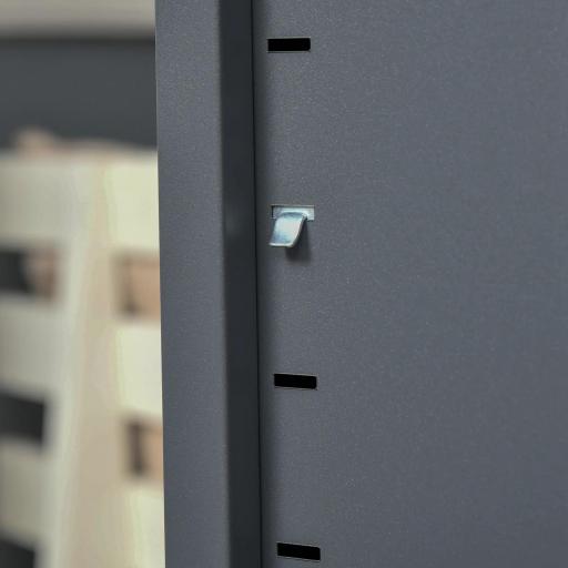 Armario Metálico con Doble Puerta y 2 Baldas Ajustables Mueble Multiusos para Oficina Salón Dormitorio 75x33x110cm Gris [7]