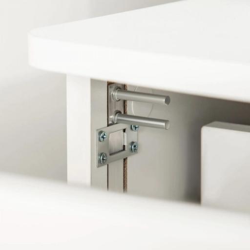 Cajonera de Oficina Mueble Auxiliar con 2 Cajones Cierre con Llave para Estudio Despacho 43x45x72 cm Blanco [6]