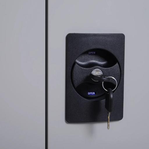 Armario Archivador Metálico con 2 Puertas Cerradura Estante Ajustable para Sala de Estar Estudio 80x40x92,5 cm Gris [3]