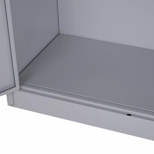 Armario Archivador Metálico con 2 Puertas Cerradura Estante Ajustable para Sala de Estar Estudio 80x40x92,5 cm Gris [7]