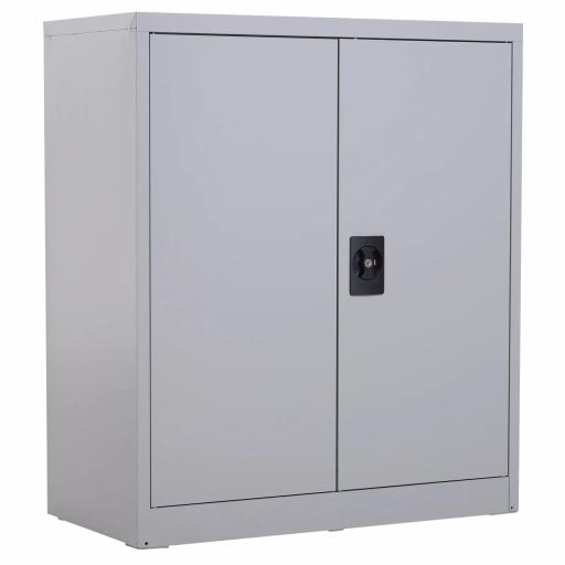 Armario Archivador Metálico con 2 Puertas Cerradura Estante Ajustable para Sala de Estar Estudio 80x40x92,5 cm Gris [8]