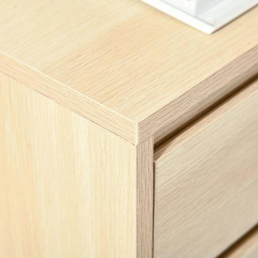 Cajonera de Oficina con 4 Cajones Cajonera de Escritorio con Ruedas para Estudio 46x40x65 cm Natural [5]