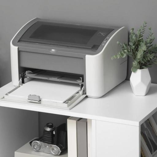 Armario para Impresora Mueble Auxiliar de Oficina Dormitorio Cocina Salón 60x40x75,8 cm Blanco [5]