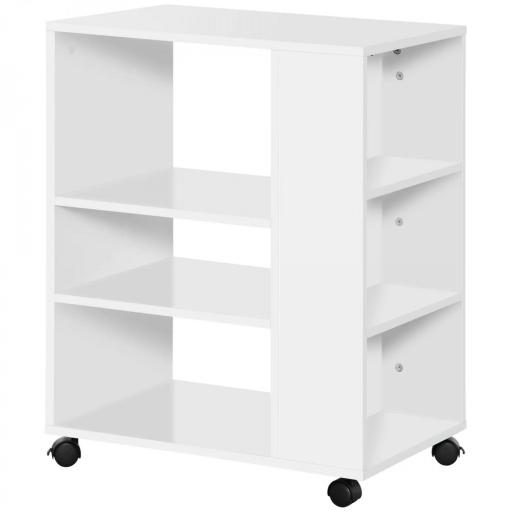Armario para Impresora Mueble Auxiliar de Oficina Dormitorio Cocina Salón 60x40x75,8 cm Blanco [10]