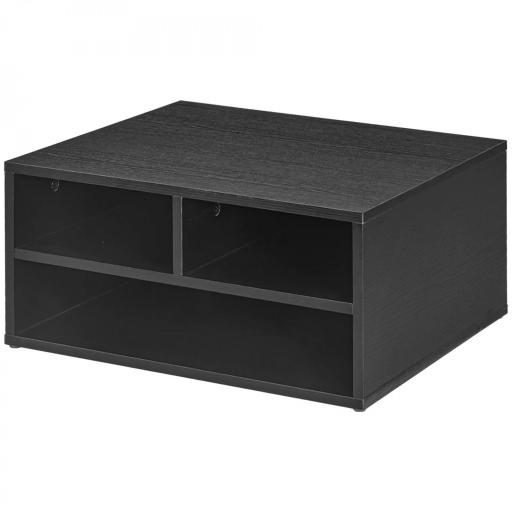 Mueble Impresora con 3 Compartimentos Estilo Moderno para Dormitorio Oficina Salón 47x40x22,5 cm Negro [9]
